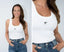 Ribbed Bow Embroidered Tank Top Asst Colours