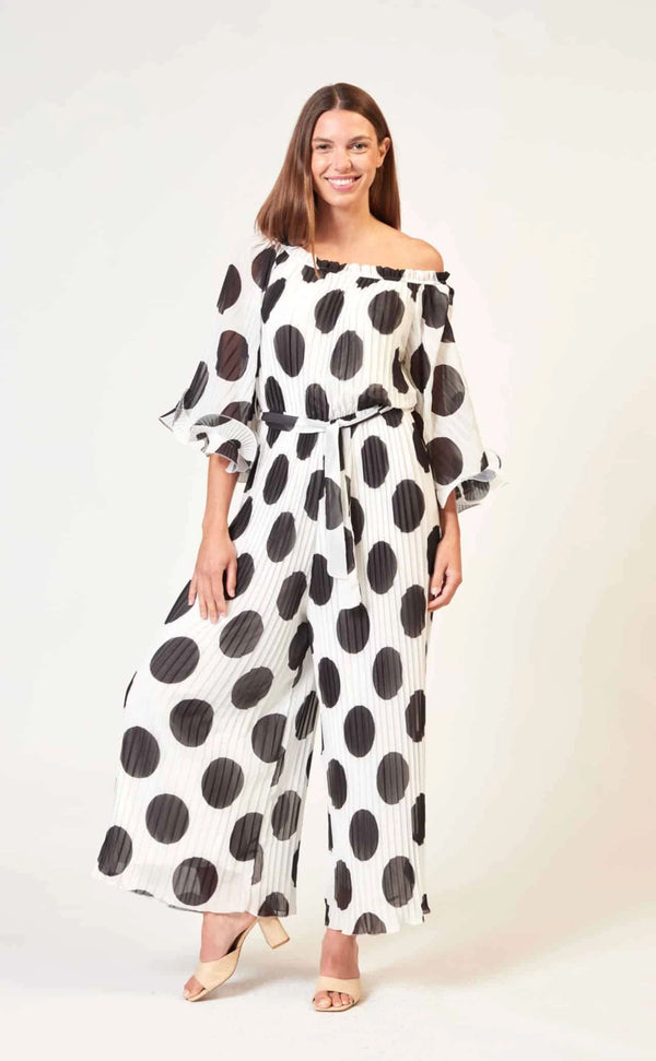 Penny Chiffon Polka Dot Jumpsuit