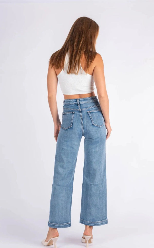 Wakee Slice Pocket Mid Blue Jeans