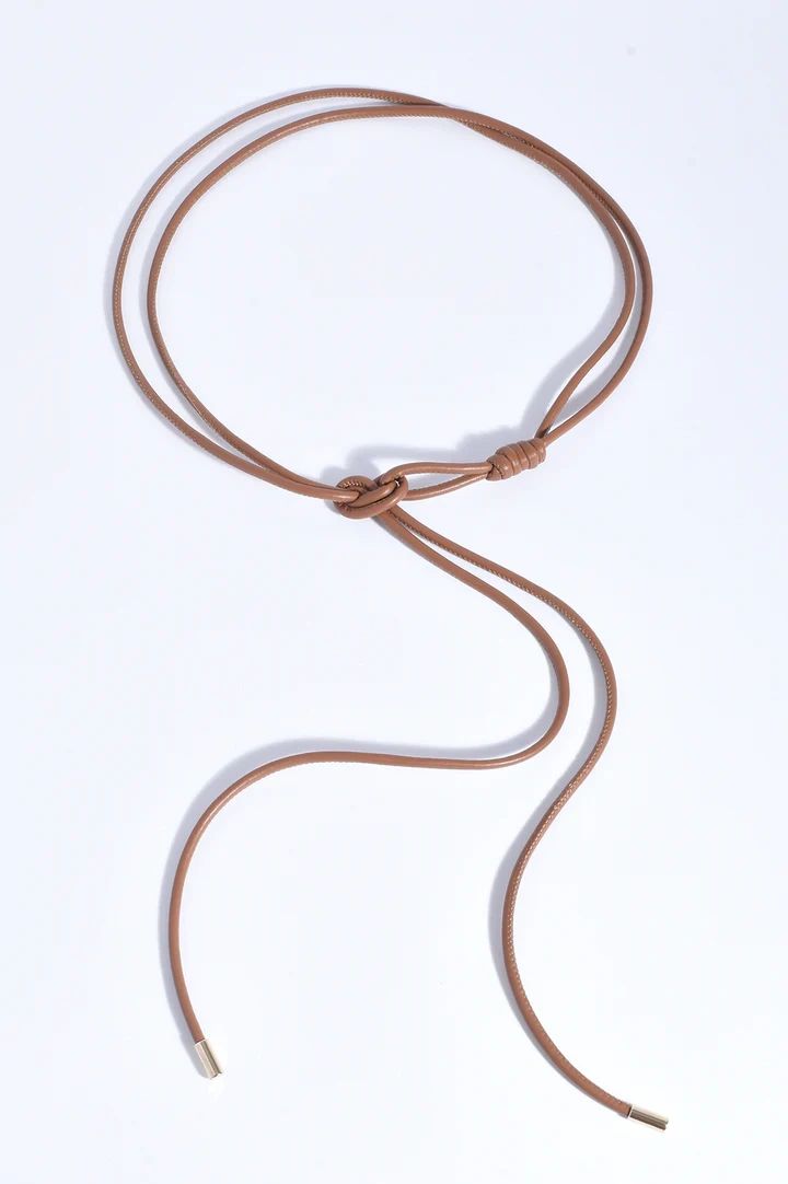 Tie Front Metal Ends Belt Asst Colours