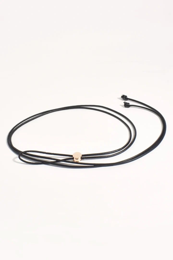 METAL DISC TIE FRONT BELT (BLACK)