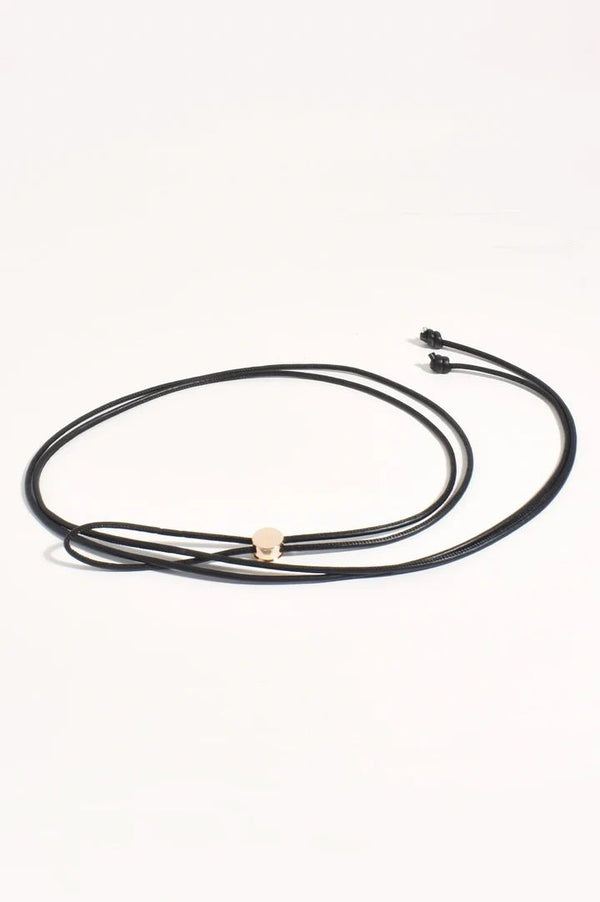 METAL DISC TIE FRONT BELT (BLACK)