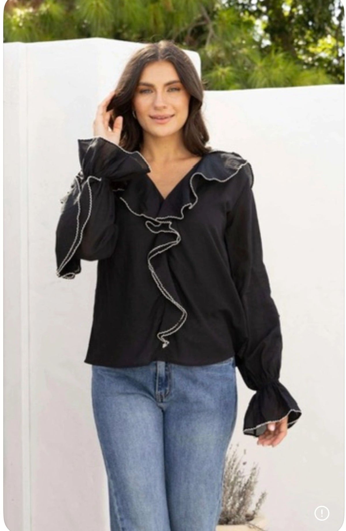 Black Ruffle Top Main image