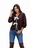Chocolate/ Cream Bow Blouse