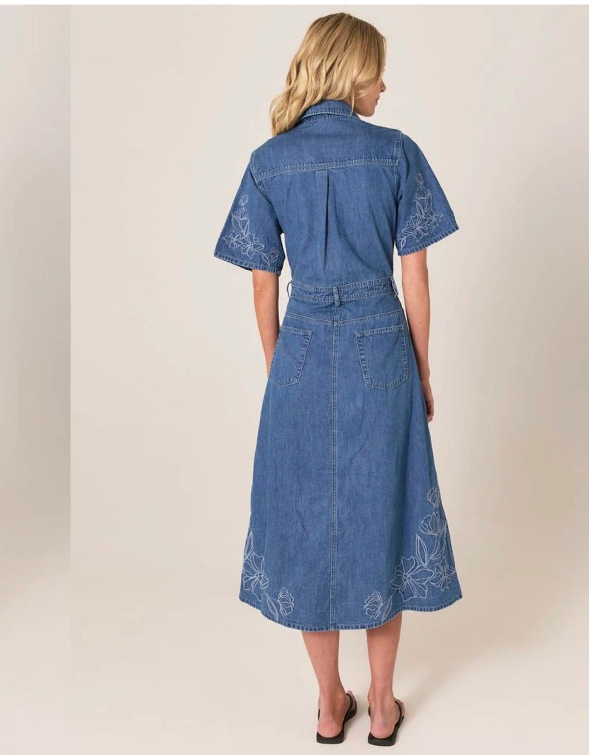 Sloane Embroidered Denim Dress