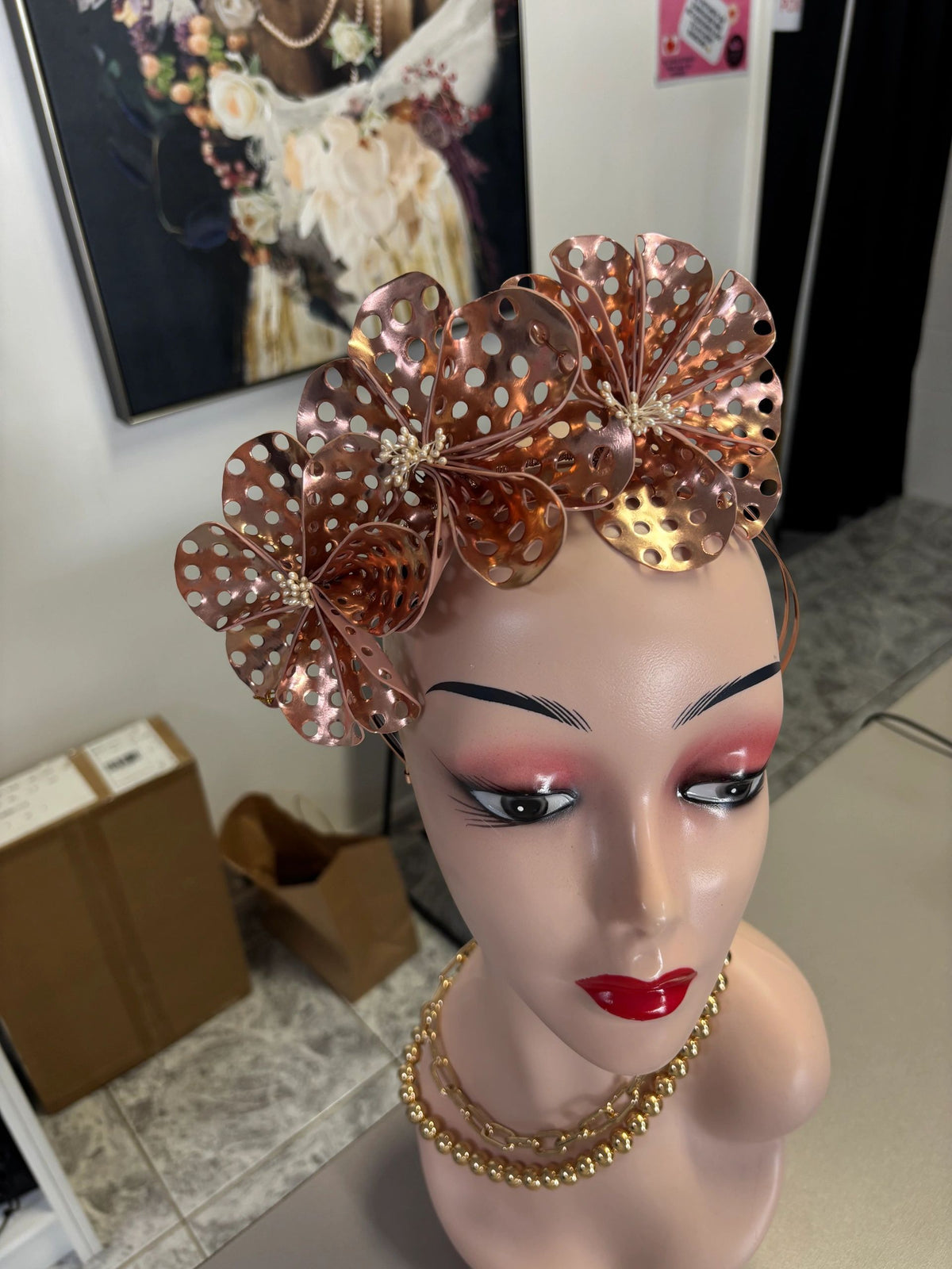 Rose Gold Cut Out Flower Headband