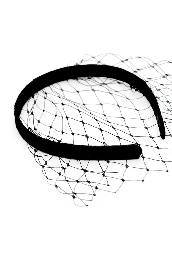 Lucia Black Veil Headband