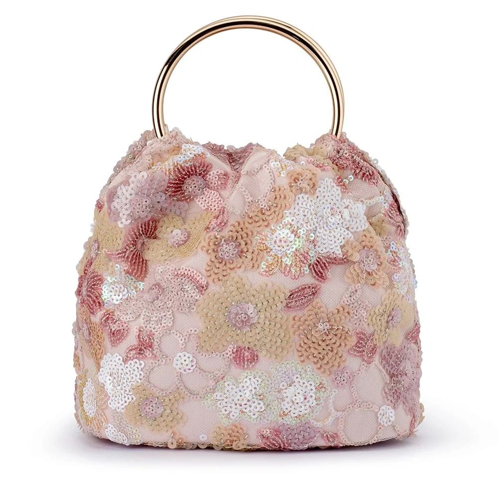 Olga Berg Alfie Floral Sequin Bag