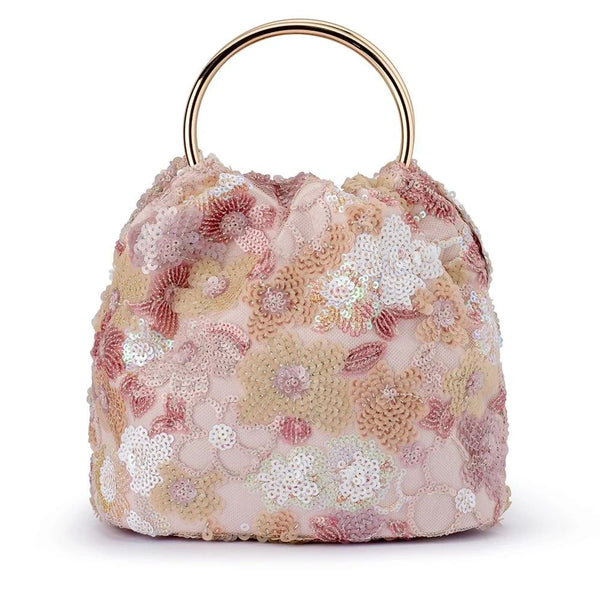 Olga Berg Alfie Floral Sequin Bag