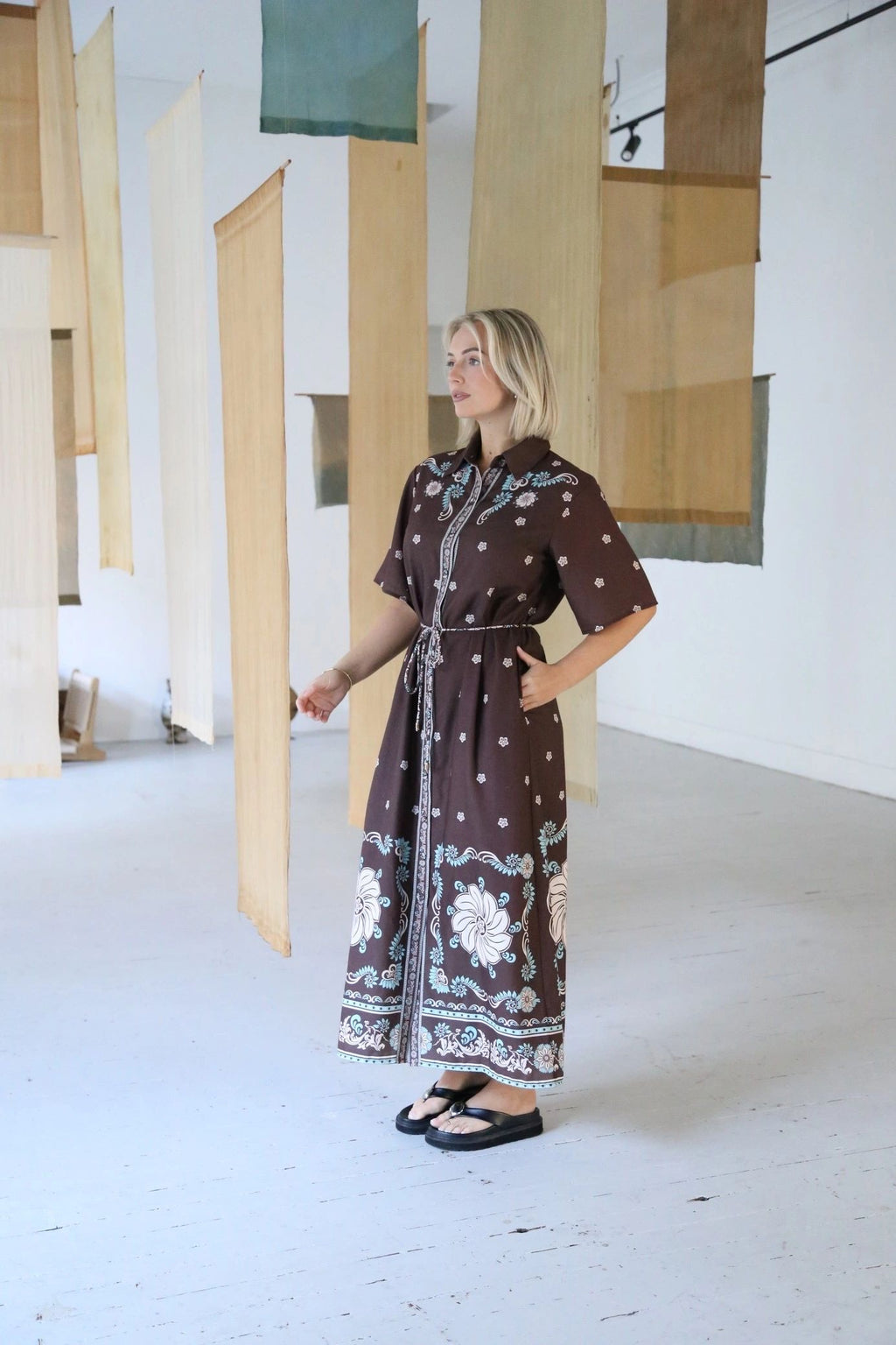 Saddle Bloom Maxi Dress
