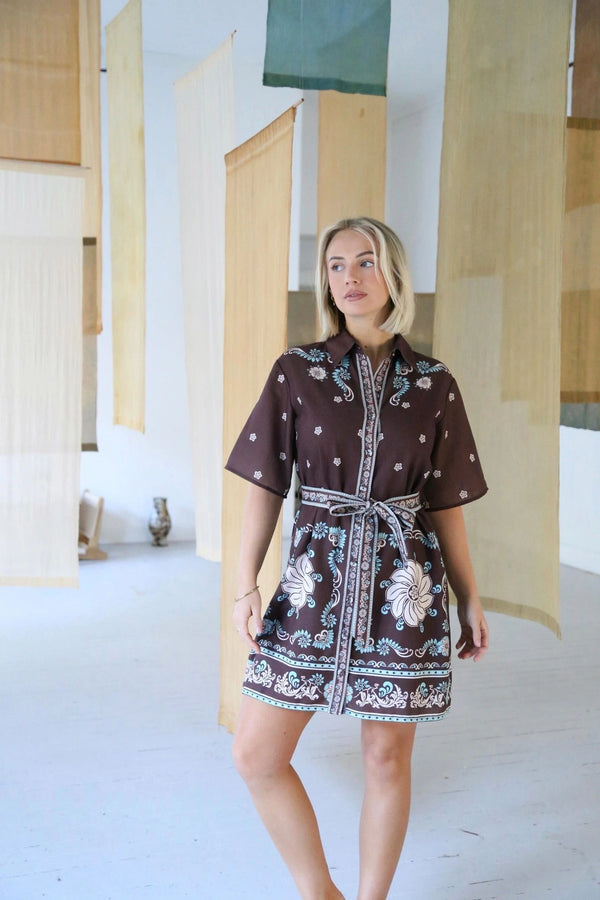 Saddle Bloom Short Dress