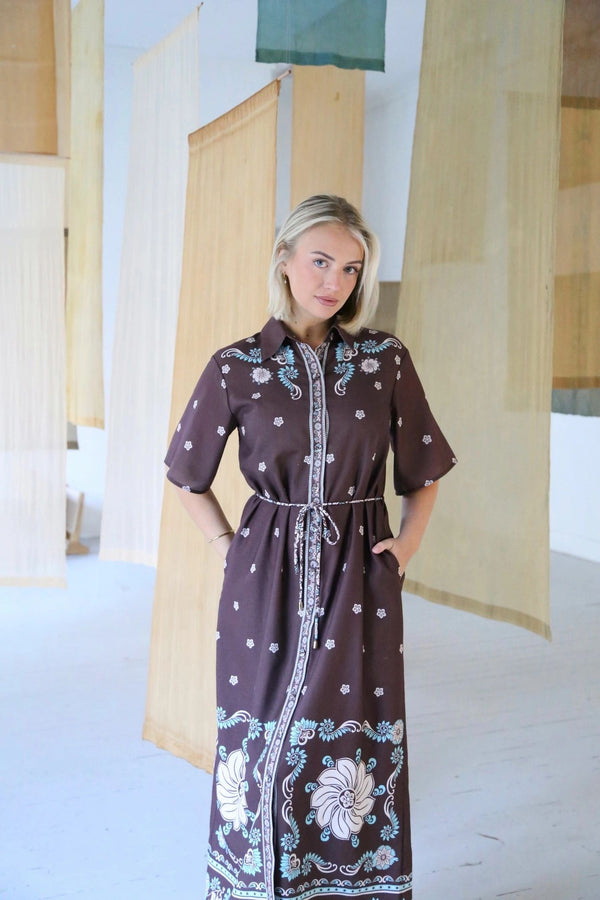 Saddle Bloom Maxi Dress