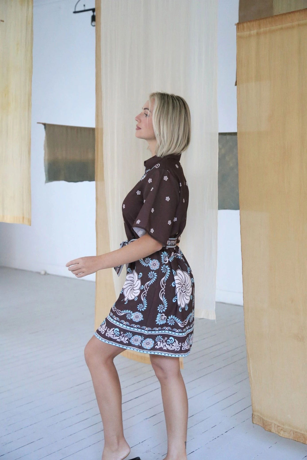 Saddle Bloom Short Dress