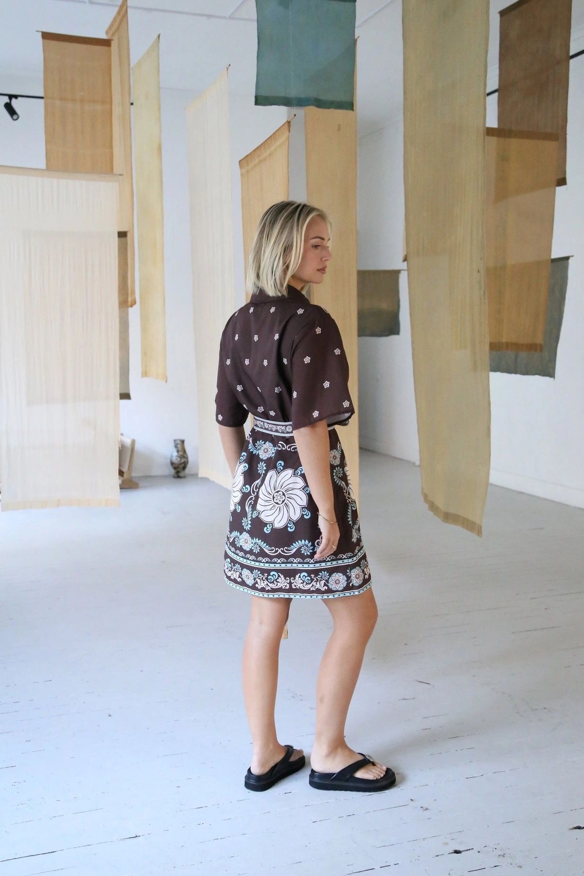 Saddle Bloom Short Dress