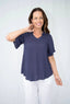 Linen Blend Wooden Button Top Asst Colours