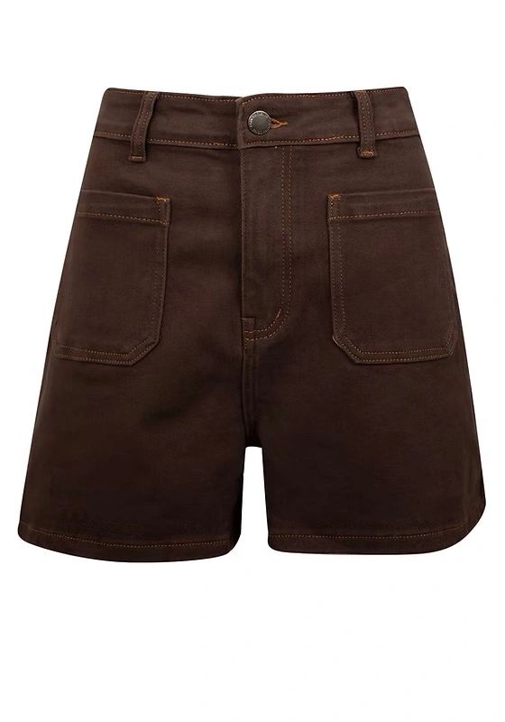 Stretch Denim Shorts Brown or Black