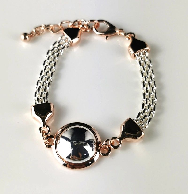 Oval Mesh Bracelet Silver/Rose Gold