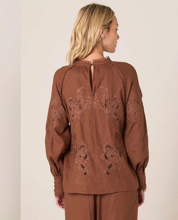 Aven Embroidered Blouse Asst Colours