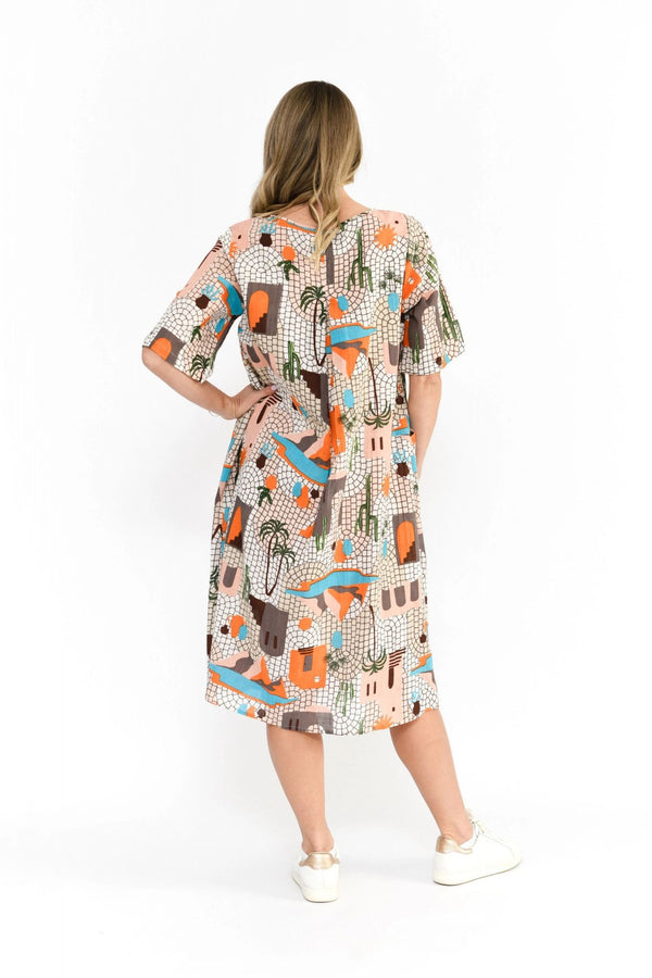 Yvonne Round Neck Greece Dress