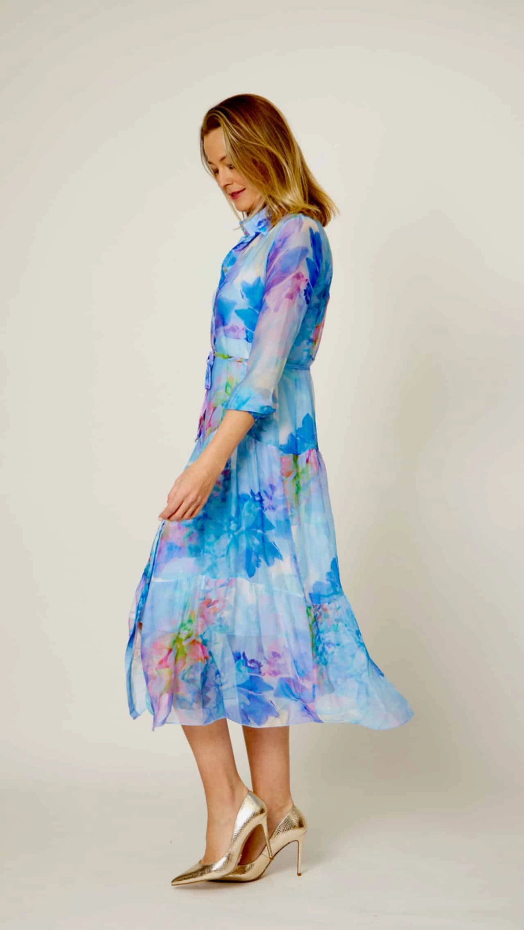 Tiered Silk Blend Dress