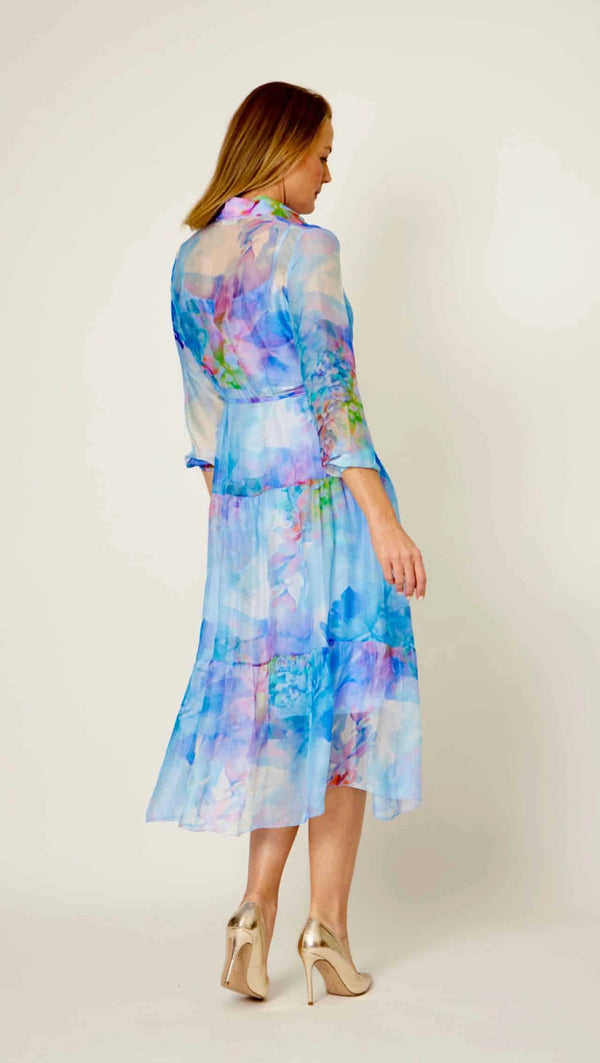 Tiered Silk Blend Dress
