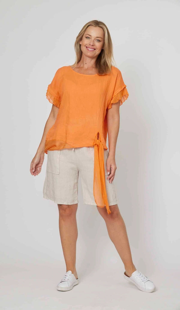 Linen Beige Shorts