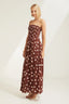 Rosalie Polka Dot Choc/Pink Maxi Dress