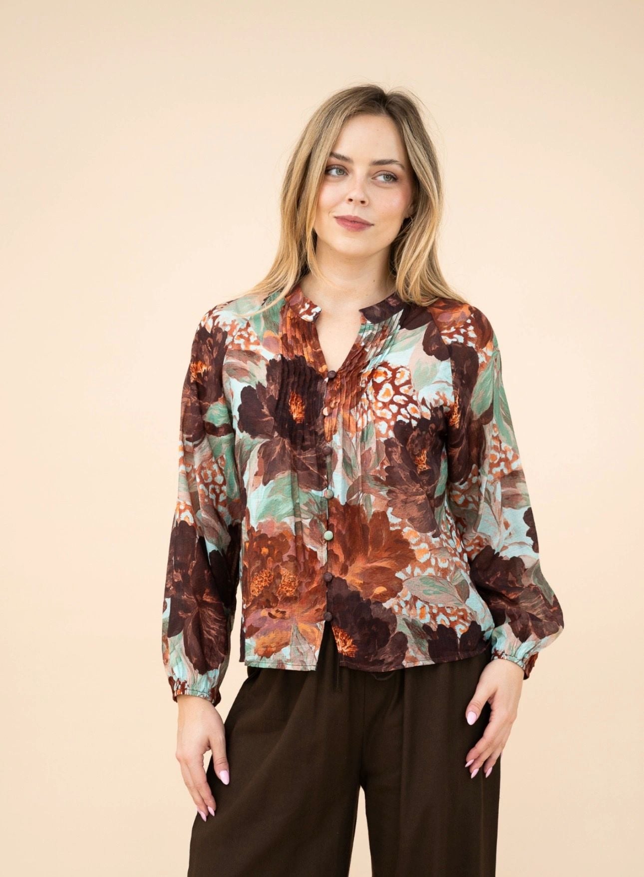 Mocha Bloom Shirt Secondary image
