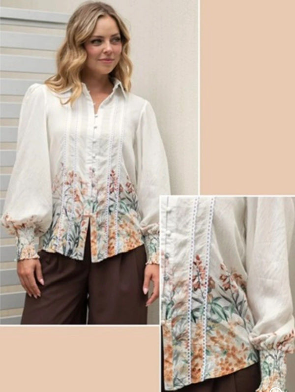 Jane Lace Trim Blouse