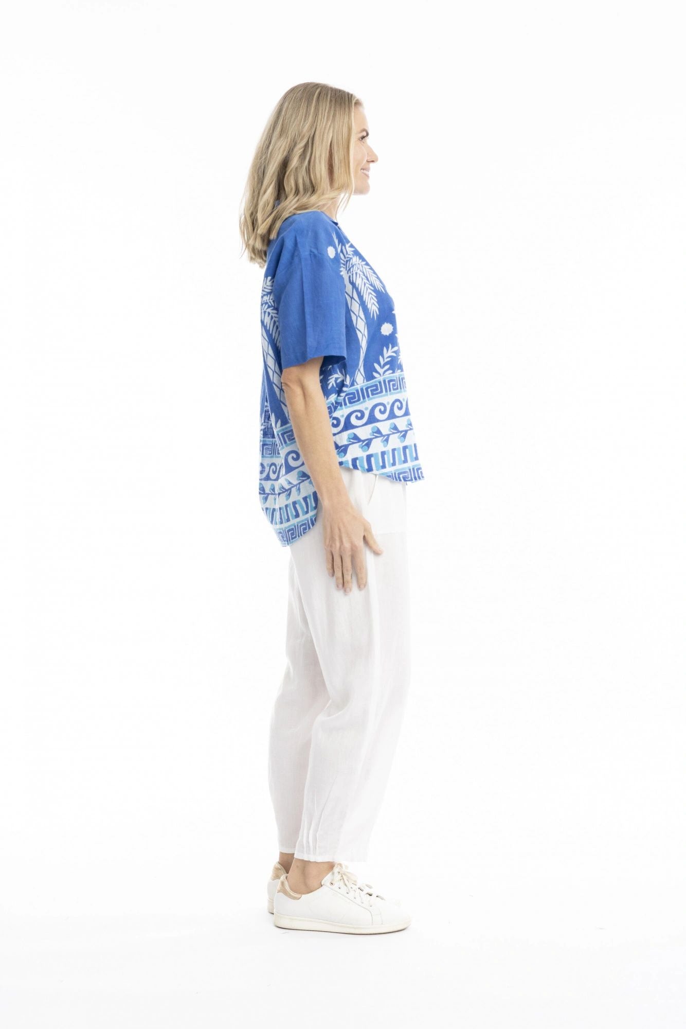 One Summer Top Collar Azure Drift Blue Shirt Secondary image