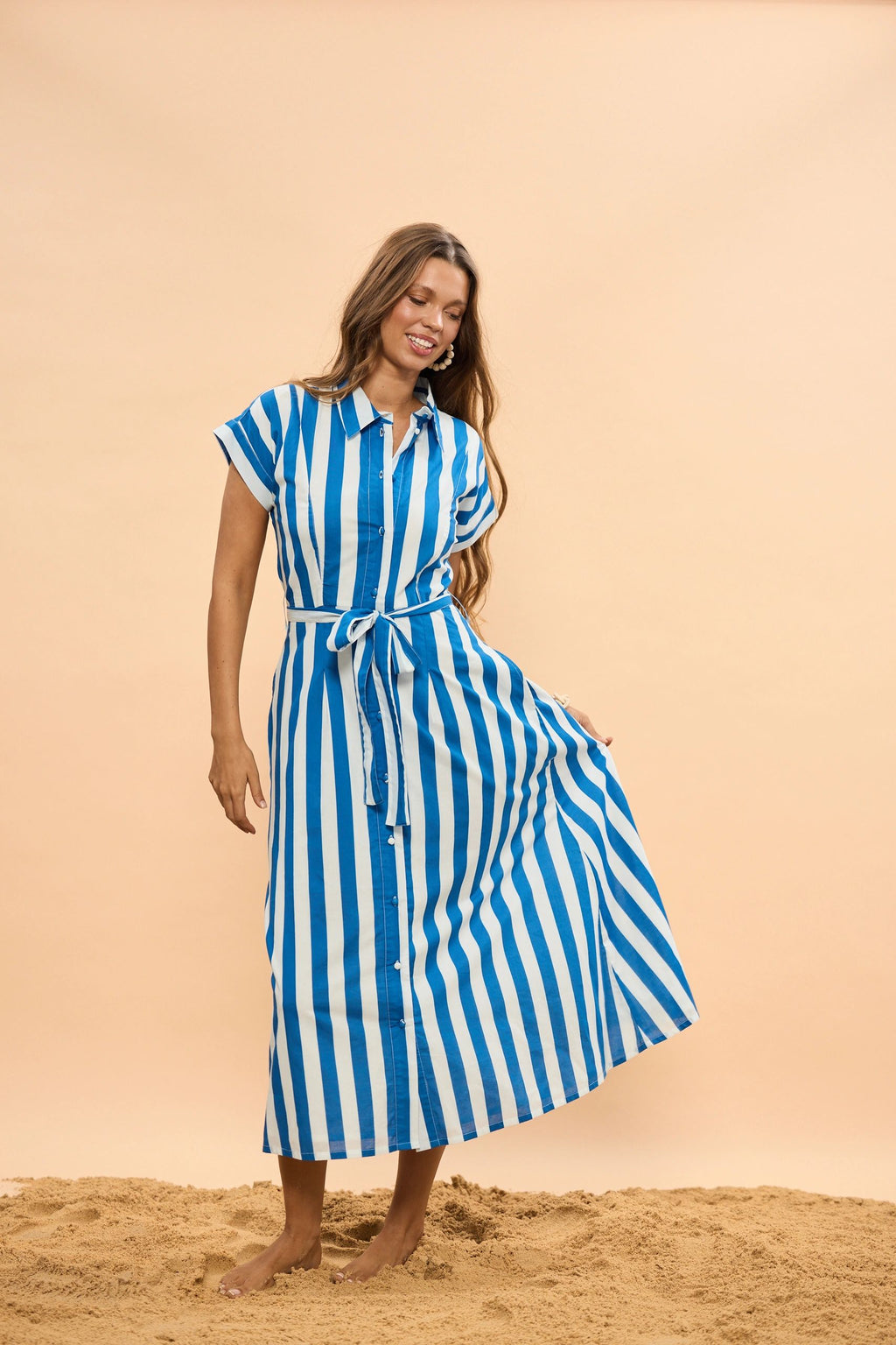 Holiday Cordelia Dress Blue Stripe