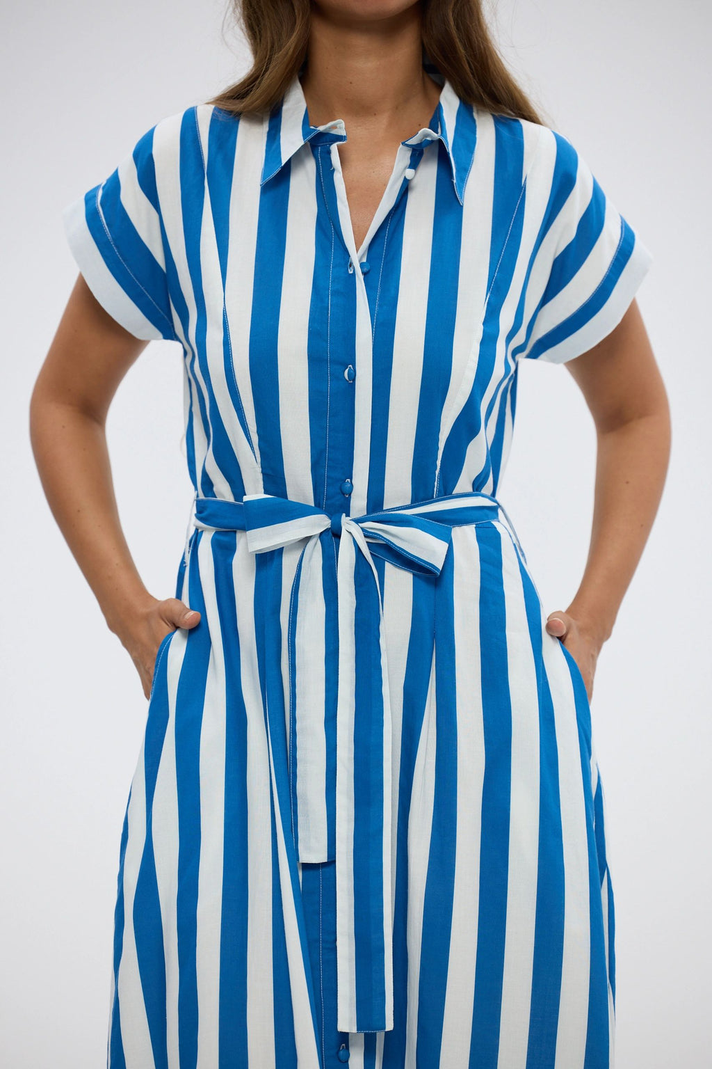 Holiday Cordelia Dress Blue Stripe