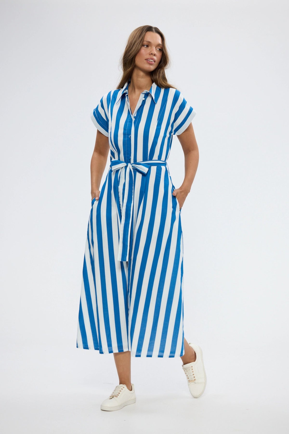Holiday Cordelia Dress Blue Stripe