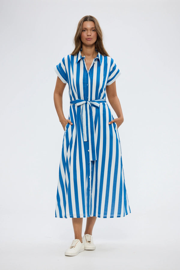 Holiday Cordelia Dress Blue Stripe
