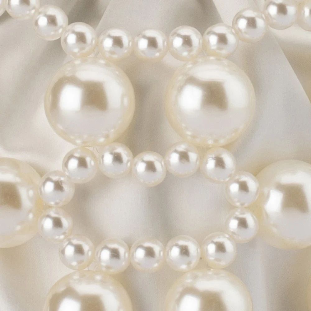 Olga Berg Sammy Beaded Cage Bag Pearl