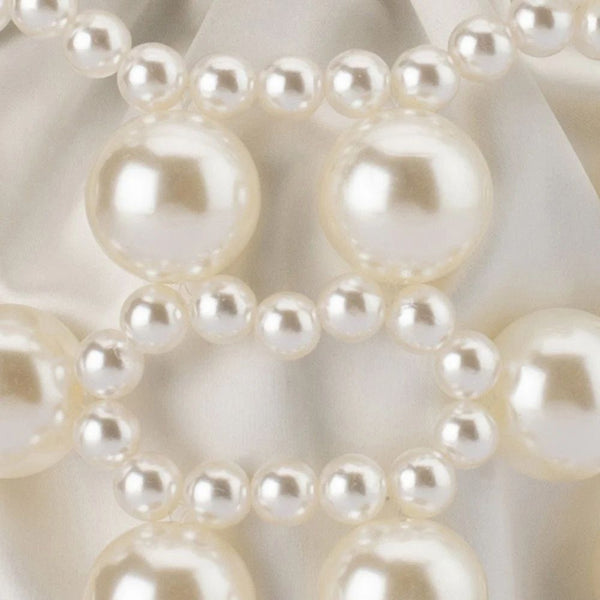 Olga Berg Sammy Beaded Cage Bag Pearl