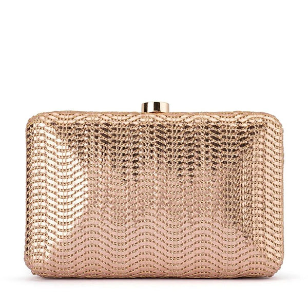 Olga Berg Hannah Textured Clutch Copper