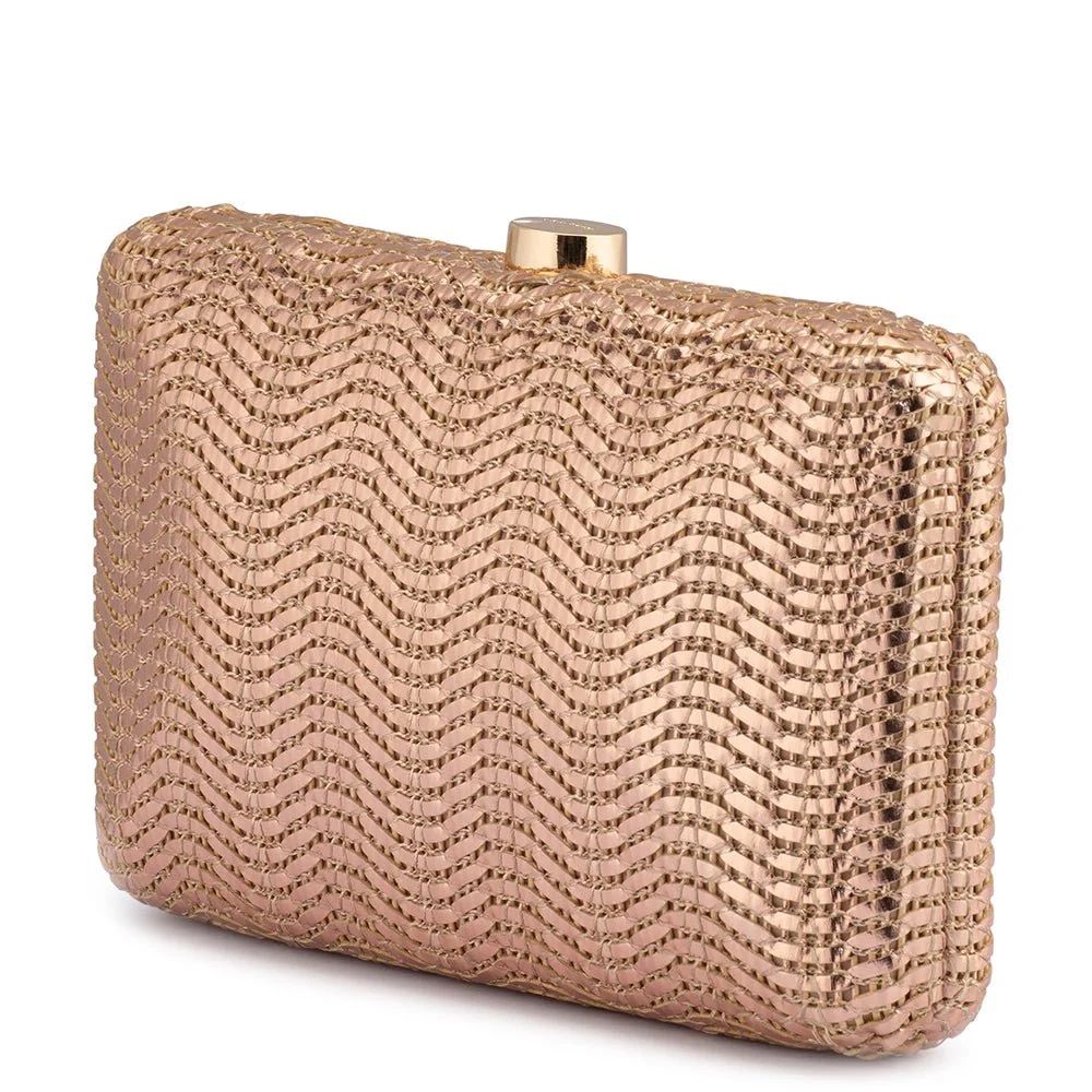 Olga Berg Hannah Textured Clutch Copper