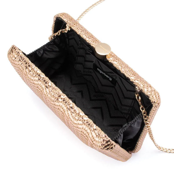 Olga Berg Hannah Textured Clutch Copper