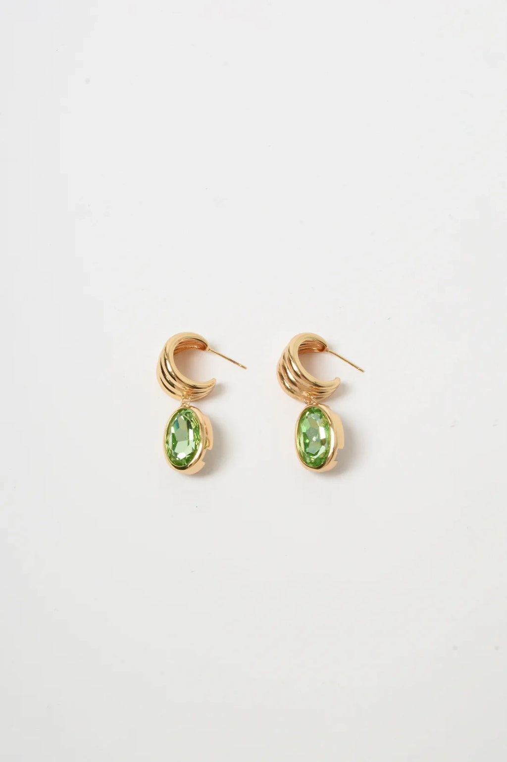 Adorne Curve Front Oval Drop Earrings Mint