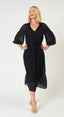 Silk Blend Black Tie Dress