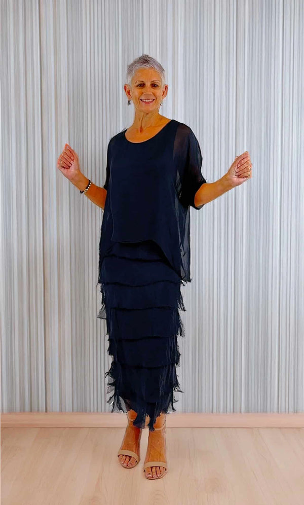 Navy Multi Layer Dress