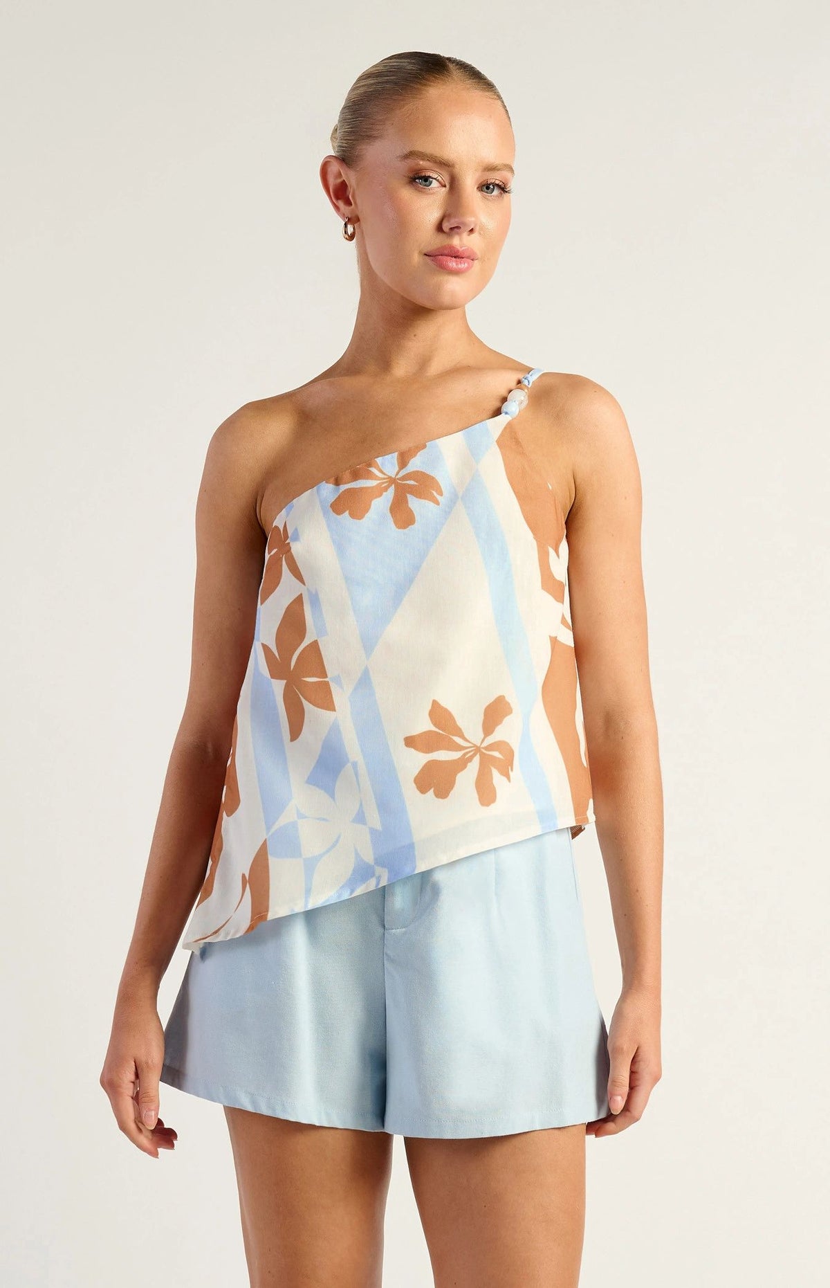 Spliced Abstract Print Top Asst Colours
