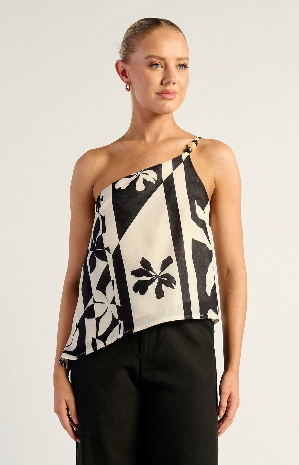 Spliced Abstract Print Top Asst Colours
