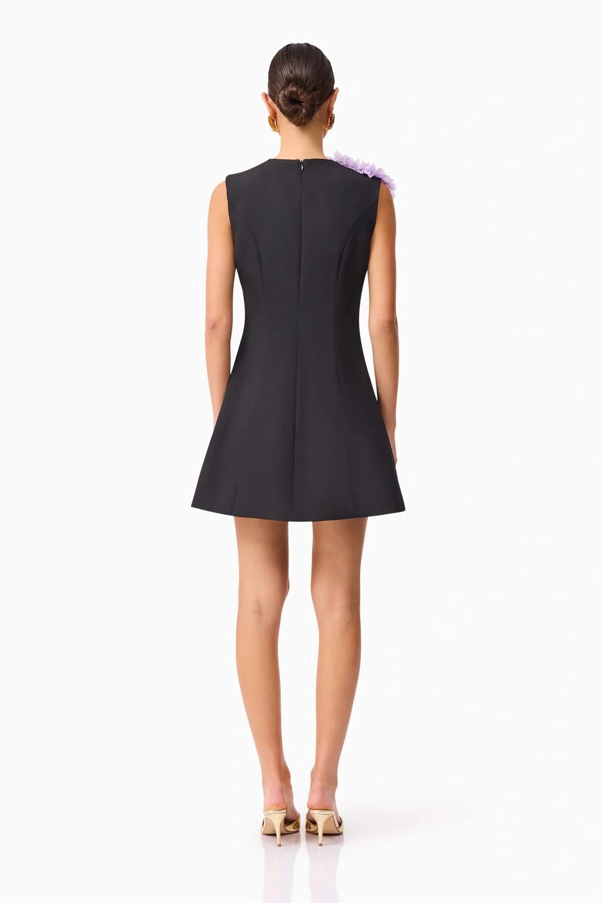 Buttercup Embroidered Mini Dress Black