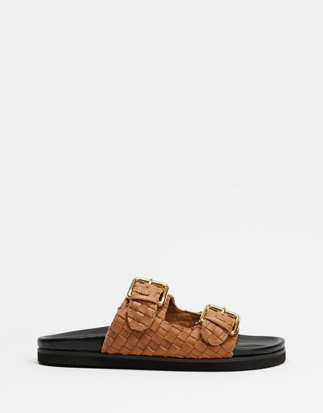 Human Blair Leather Slides Black or Tan