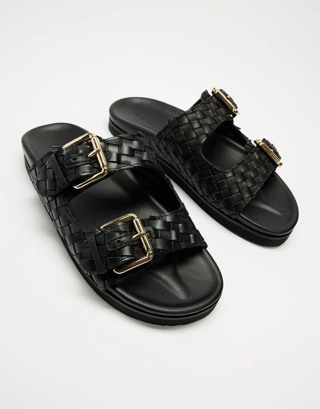 Human Blair Leather Slides Black or Tan