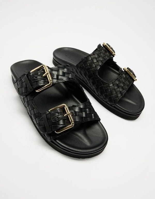 Human Blair Leather Slides Black or Tan