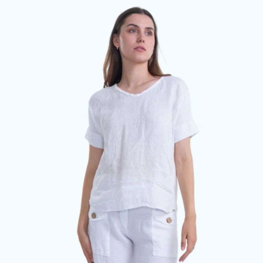 Vera May White Linen Top Secondary image