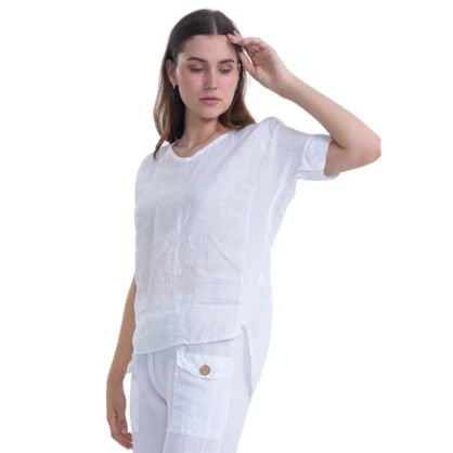 Vera May White Linen Top